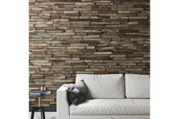 Wandverkleidung / Wandpaneele, Echtholz 3D, Teak Natur, 500 mm (L) x 200 mm (B) x 20 mm (S), (1 m² / Paket)