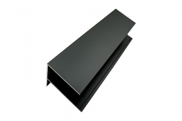 Alu F-Profil, Aluminium, farbbeschichtet, 6,5 cm (B) x 85 mm (H) x 3 m (L), (passend für Serie WE30 / WE56) - Farbe dunkelgrau