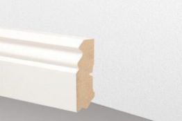 MDF-Sockelleiste weiß, massiv, Kante profiliert, 18,5 x 60 x 2500 mm