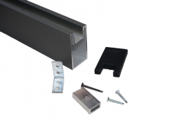 Universal Wandanschluss U-Profil Aluminium für WPC Zäune, anthrazit, geeignet für Füllelemente bis 20 mm, 68 mm x 40 mm, verfügbar in Länge: 1,20 m / 2,00 m