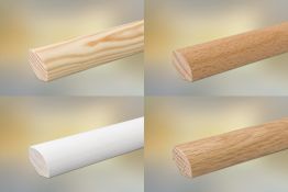 Sockelleiste für Parkett und Massivholzdielen, 20 x 20 mm, klar lackiert, fallende Längen 100 - 290 cm