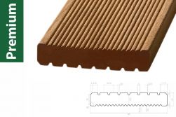 Bangkirai Premium, FSC zertifiziert, KD, einseitig grob profiliert / fein geriffelt 25 x 145 mm, in den Längen 2,44 m / 2,74 m / 3,05 m / 3,35 m / 3,66 m / 3,96 m / 4,23 m / 4,57 m / 4,88 m (FSC 100 zertifiziert)