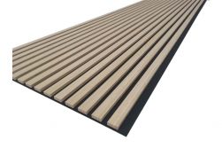 Akustikpaneele, schallabsorbierend, Bambus roh, auf schwarzem Filz, 18 x 605 mm in der Länge 2,7 m