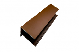 Alu F-Profil, Aluminium, farbbeschichtet, 6,5 cm (B) x 85 mm (H) x 3,0 m (L), (passend für Serie WE30 / WE56) - Farbe TEAK