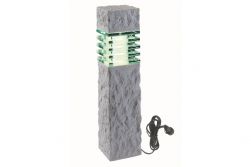 Wege-/Ambiente-Leuchte WEGA, Granitoptik hellgrau, 405 (H) x 105 (B) x 105 (T) mm, 3 Watt