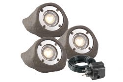 Komplettset Außenstrahler Nuki, - 3er-Set, mit Trafo 10,5 W und Hauptkabel