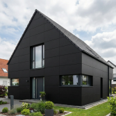 HPL Fassadenplatten, 8 mm, zweiseitiger UV-Schutz, 3050 mm x 1300 mm, Farbe schwarz (3,965 m² / Platte)