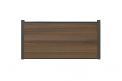 WPC Coex. Zaun Komplettset, teak, 20mm (S) x 1790 mm (B) x 900 mm (H), Modulares Zaunsystem / Sichtschutz / Steckzaun inkl. Start- und Abschlussprofil (Serie WoodoWyk, ohne Pfosten)