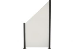 Glas Sichtschutz, Glaszaun Creme weiß Vollflächen Dekor 84 Höhe 120/180 cm, verfügbare Breite 103 cm / 120 cm