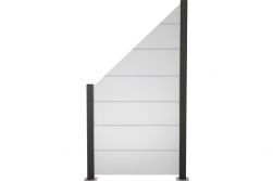 Glas Sichtschutz, Glaszaun Satinato Streifen Dekor 82 Höhe 120/180 cm, verfügbare Breite 103 cm / 120 cm