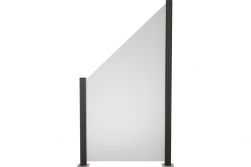 Glas Sichtschutz, Glaszaun Satinato Vollflächen Dekor 84 Höhe 120/180 cm, verfügbare Breite 103 cm / 120 cm