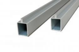 Universal WPC Zaun / Start- und Abschlussprofil silber eloxiert (2er Set mit Feder), 20 x 25 x 1805 mm (Serie WoodoCasablanca)