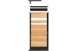 Universal WPC Türen / Terrassentüren ohne Füllung, Rahmen, incl. Schlossset, notwendige Beschläge, Maße 90 cm (B) x 189 cm (H)