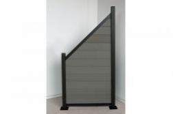 Bausatz WPC Zaun Schrägelement 90 cm (Breite) x 185 cm (Höhe) ohne Füllung mit Anfangs- und Abschlussleiste