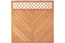 Sichtschutzzaun Holz Douglasie Gitter 180 x 180 cm (Serie: Doben)