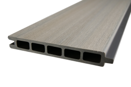 Einzelelement WPC Coex. Zaun / Sichtschutz / Steckzaun, 20 x 140 x 1790 mm, beidseitig stark gebürstet, Modulares Zaunsystem in grau meliert (Serie WoodoWyk)