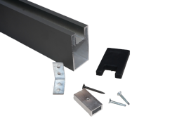 Universal Wandanschluss U-Profil Aluminium für WPC Zäune, anthrazit, geeignet für Füllelemente bis 20 mm, 68 mm x 40 mm, verfügbar in Länge:  1,20 m / 2,00 m