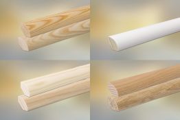 Sockelleiste für Parkett und Massivholzdielen, 14 x 14 mm, klar lackiert, fallende Längen 100 - 290 cm