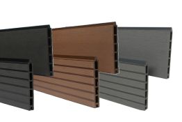 WPC Zaun /  Sichtschutz / Steckzaun, 20 x 150 x 1800 mm, Einfaches Modulares Zaunsystem in braun, anthrazit oder grau (Serie WoodoTexel)