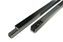 Universal U-Profil für WPC Zäune, silber, geeignet für Füllelemente bis 20 mm 27 x 27 mm, Schienenlänge: 200 cm mit 20 cm Abstandshalter
