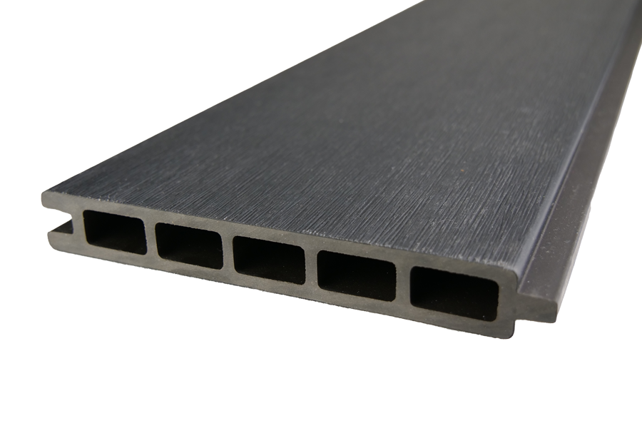 Einzelelement WPC Coex. Zaun / Sichtschutz / Steckzaun, 20 x 140 x 1790 mm, beidseitig stark gebürstet, Modulares Zaunsystem in anthrazit (Serie WoodoWyk)