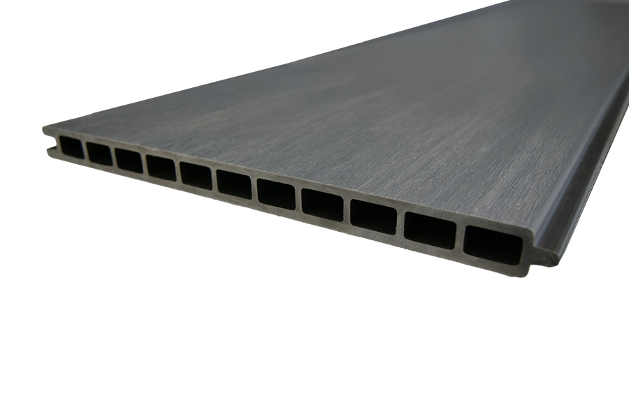 Einzelelement WPC Coex. Zaun / Sichtschutz / Steckzaun, 20 x 283 x 1790 mm, beidseitig stark gebürstet, Modulares Zaunsystem, in grau (Serie WoodoSylt)