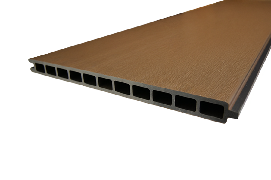 Einzelelement WPC Coex. Zaun / Sichtschutz / Steckzaun, 20 x 283 x 1790 mm, beidseitig stark gebürstet, Modulares Zaunsystem, in teak (Serie WoodoSylt)