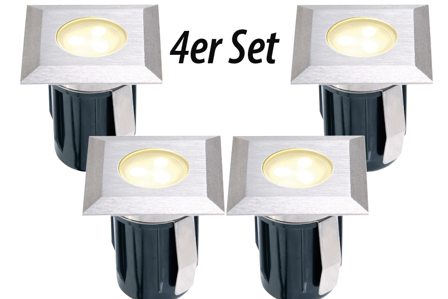 Komplettset Einbauleuchte ZANIA – 4er Set = 4 x Zania + Kabel 10 m + Trafo