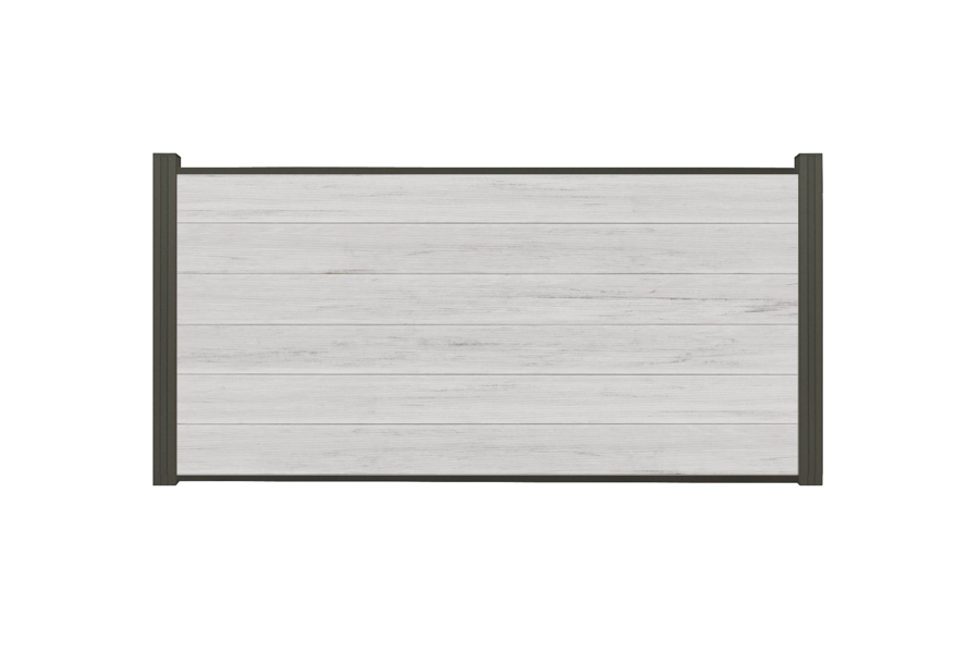WPC Coex. Zaun Komplettset, beige, 20mm (S) x 1790 mm (B) x 900 mm (H), Modulares Zaunsystem / Sichtschutz / Steckzaun inkl. Start- und Abschlussprofil (Serie WoodoWyk, ohne Pfosten)