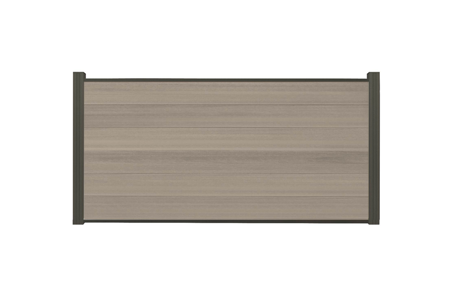 WPC Coex. Zaun Komplettset, grau meliert, 20mm (S) x 1790 mm (B) x 900 mm (H), Modulares Zaunsystem / Sichtschutz / Steckzaun inkl. Start- und Abschlussprofil (Serie WoodoWyk, ohne Pfosten)