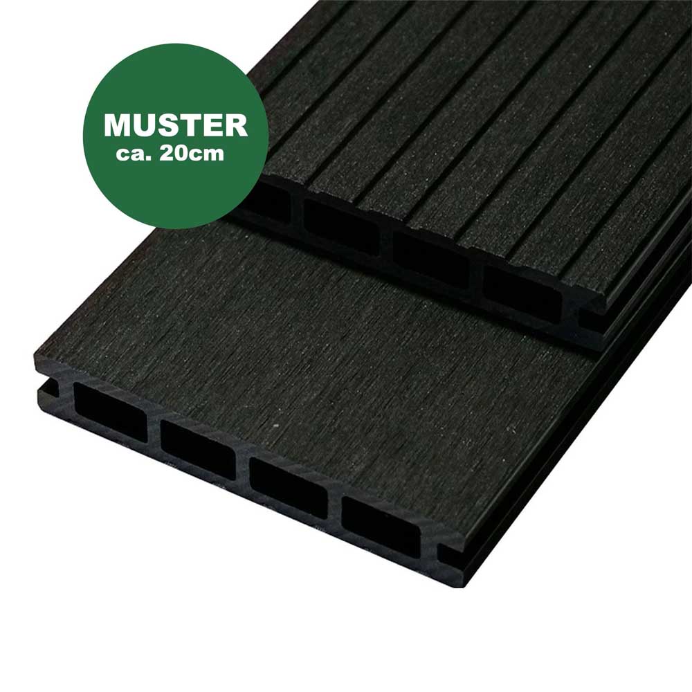 Handmuster WPC Terrassendiele, 20 x 120 mm, anthrazit (WoodoRhodos)