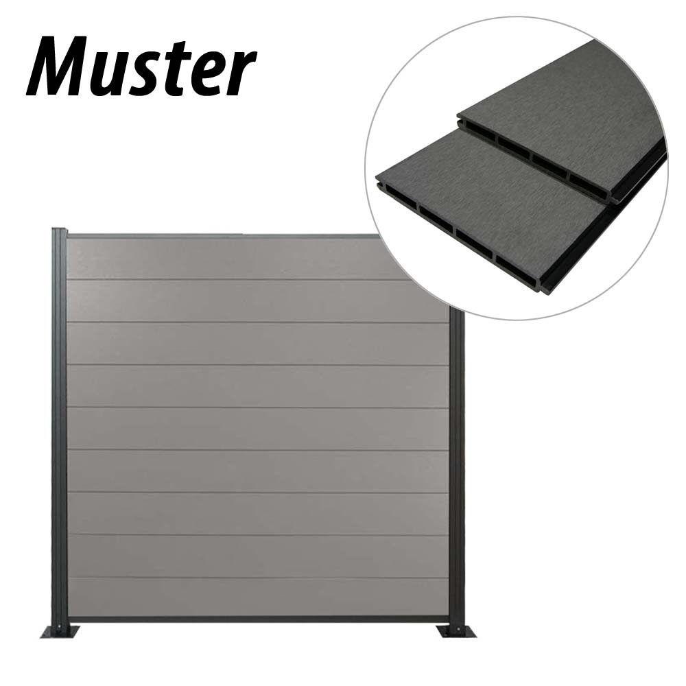 Muster  WPC Zaun / Sichtschutz / Steckzaun, 20 x 200 mm, grau