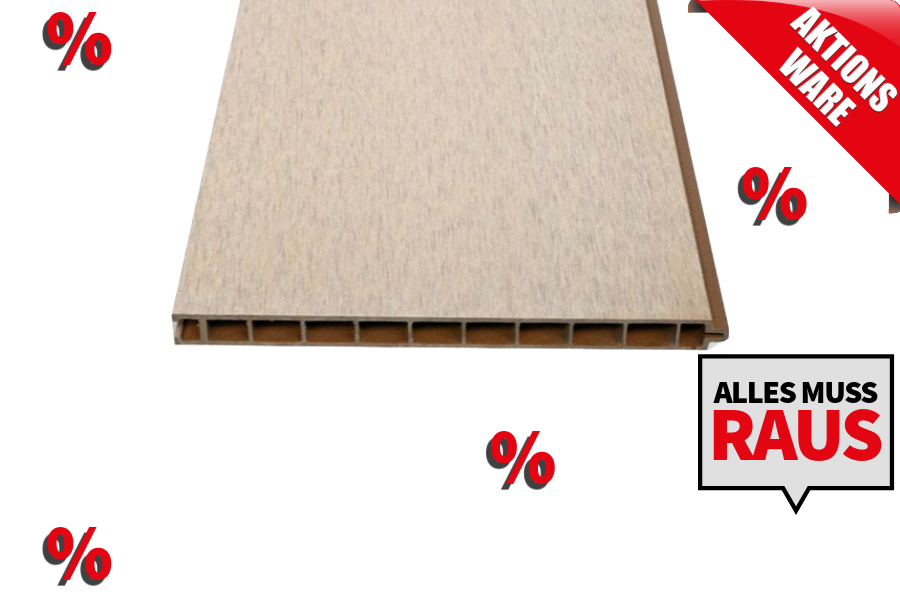 *Abverkauf* Einzelelement Resysta Zaun / Sichtschutz / Steckzaunsystem 250 mm (Höhe) x 20 mm (Stärke) x 1800 mm (Breite) (Serie WoodoTexel)