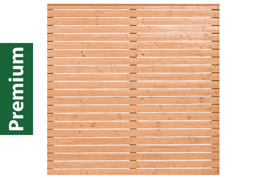 Rhombus Sichtschutz, Premium Douglasie, 178,5 cm (B) x 181 cm (H), Rhombusleisten ca. 24 x 78 mm – natur