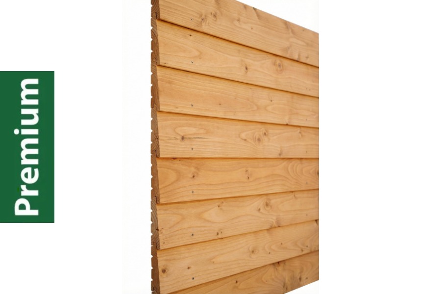 Douglasie Premium Fassadenverkleidung, Massivholz, Keilprofil, 24 / 14  x 140 mm in 2,00 m Länge – natur