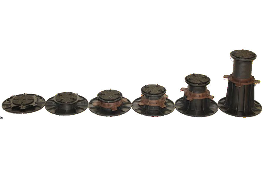 Stellfuß mit selbstnivellierenden Kopf für Terrassenplatten Keramikfliesen Feinsteinzeug, Verstellbereich 55 – 75 mm