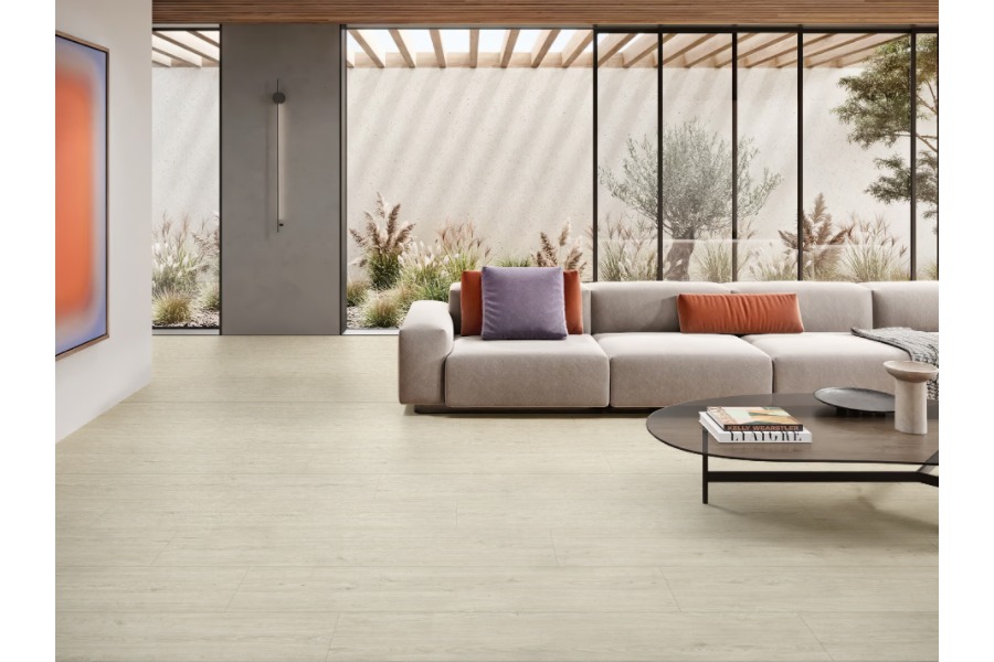 5,5 mm Klick Vinyl (SPC) mit intregierter Trittschalldämmung, Holzoptik weiß, 5,5 (S) x 230 (B) x 1220 (L) mm (2,53m² / Paket)