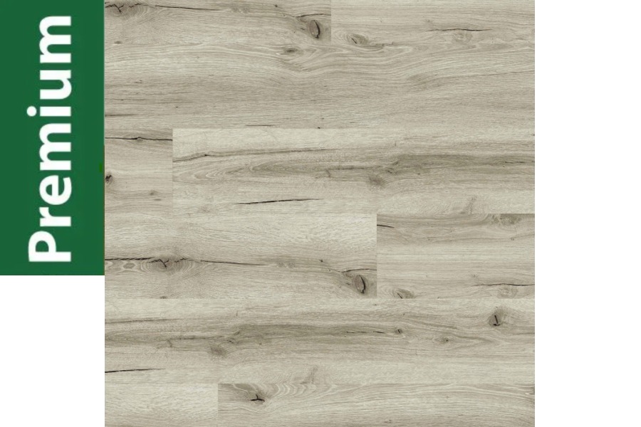 Premium 3D, 4,5 mm Klick Vinyl (SPC) mit integrierter Trittschalldämmung, Eiche grau, 1218 x 181 mm, 0,3 mm Nutzschicht (2,20 m² / Paket)