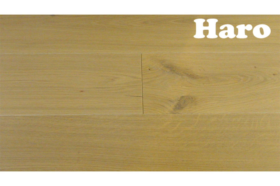 Haro Eiche Puro Weiss Rustico, Landhausdiele, 13,5 x 180 x 2200 mm, naturaLin plus Naturöl Oberfläche, Natürliche bis lebhafte Holzstruktur mit größeren Astanteilen, weiß geölt (Serie 4000 Art. 530395) (3,17 m²/Paket)