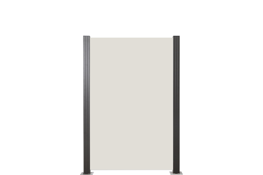 Glas-Sichtschutz Glaszaun Creme weiß Vollflächen Dekor 84 Höhe 120 cm, Breite 51,5 cm