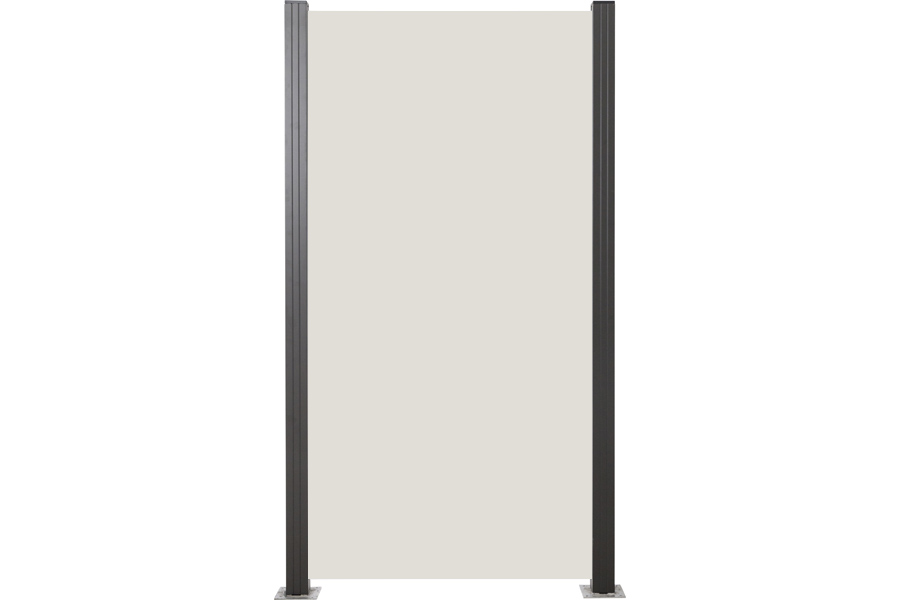 Glas-Sichtschutz Glaszaun Creme weiß Vollflächen Dekor 84 Höhe 180 cm, Breite 51,5 cm