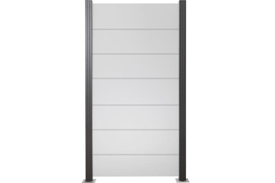 Glas-Sichtschutz Glaszaun Satinato Streifen Dekor 82 Höhe 180 cm, Breite 120 cm