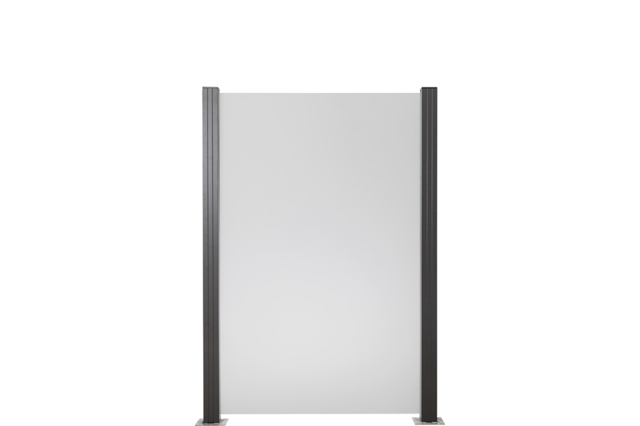 Glas-Sichtschutz Glaszaun Satinato Vollflächen Dekor 84 Höhe 120 cm, Breite 51,5 cm