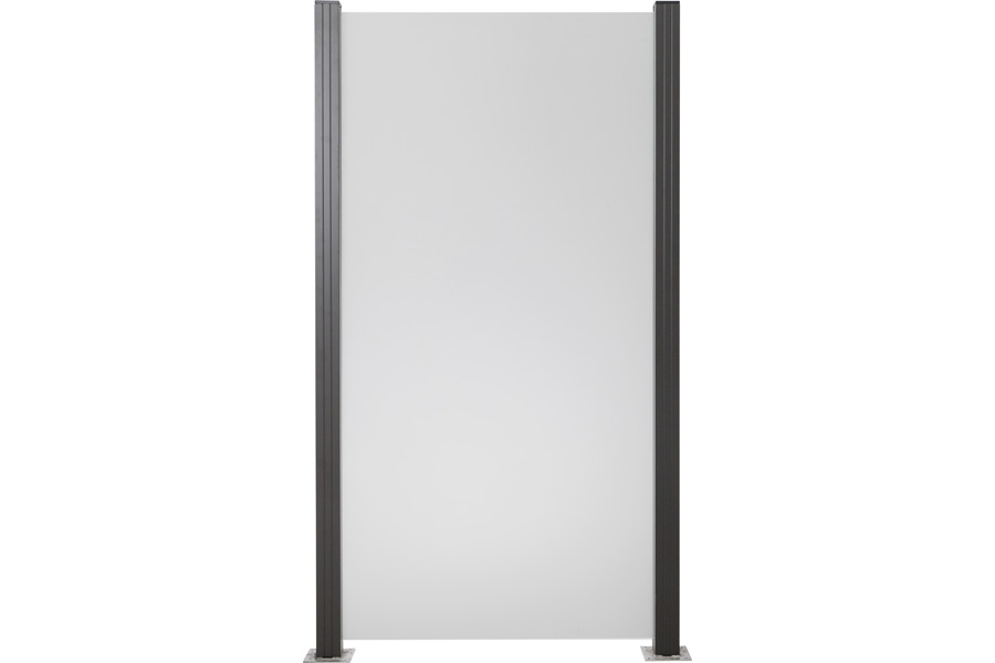 Glas-Sichtschutz Glaszaun Satinato Vollflächen Dekor 84 Höhe 180 cm, Breite 103 cm