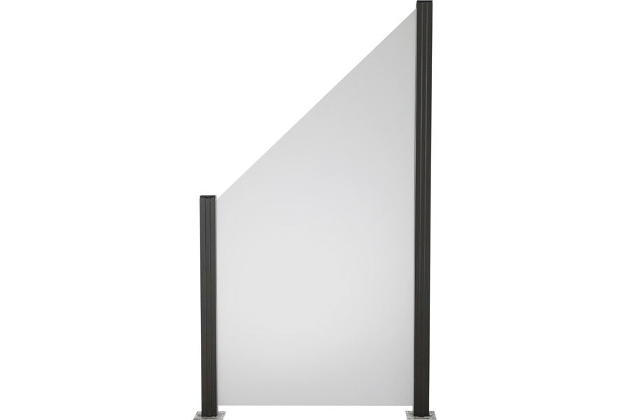 Glas-Sichtschutz Glaszaun Satinato Vollflächen Dekor 84 Höhe 120 /180 cm, Breite 120 cm