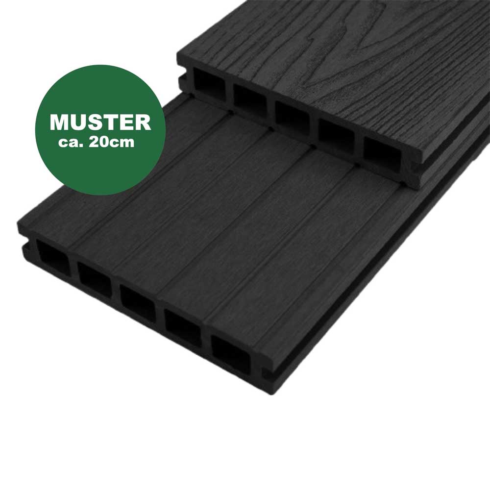 Handmuster WPC Terrassendiele 25 x 145 mm anthrazit (WoodoMykonos)