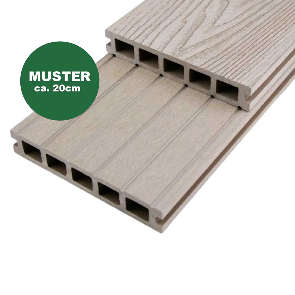 Handmuster WPC Terrassendiele 25 x 145 mm grau (WoodoMykonos)