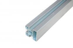 Universal WPC Zaun Pfosten (Aluminium) für Sichtschutz / Steckzaun, 68 x 68 x 1400 mm, silber eloxiert, ohne Zubehör