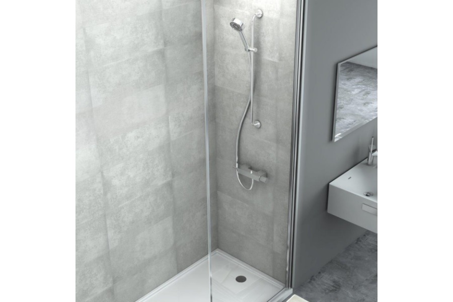 Wandpaneele Kunststoff, Greige, wasserfeste Wandverkleidung für Küche und Bad, Wandfliese selbstklebend, 600 mm x 300 mm x 4 mm, (1,62 m² / Paket)