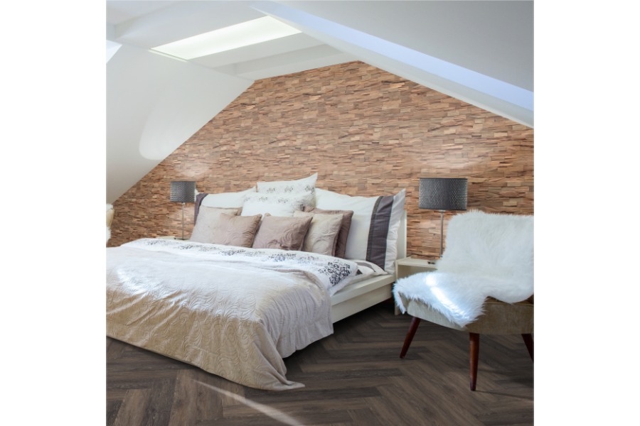 Wandverkleidung / Wandpaneele, Echtholz 3D, Bangkirai Natur, 500 mm (L) x 200 mm (B) x 18 mm (S), FSC 100%, TSUD-COC-001718-ZZ (0,5 m² / Paket)